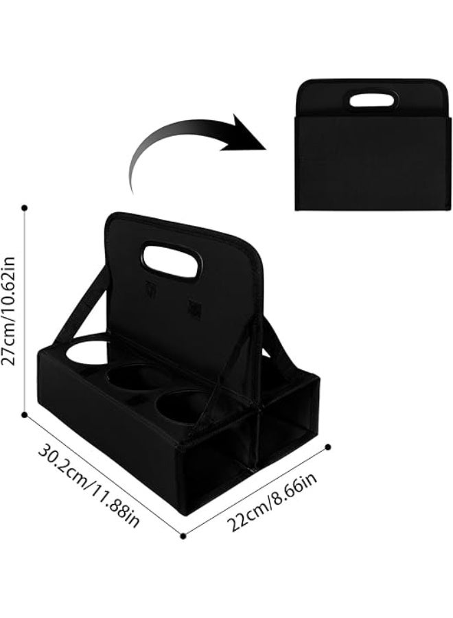 BOHEMIABY Drink Carrier with Handle Reusable, 6 Cup Portable Drink Carrier, Foldable Cup Coffee Carrier, Carry Cocktails、Safely Secures Hot and Cold Beverages-For Delivery and Take Out(Black) - Image 3